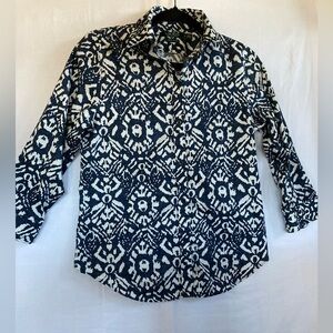 Ralph Lauren Navy and Cream Patterned Shirt